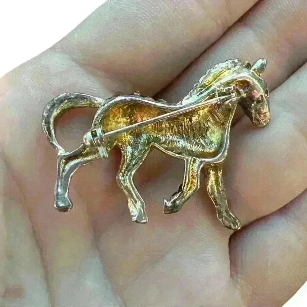Vintage Zebra Rhinestone Brooch - Picture 5 of 7